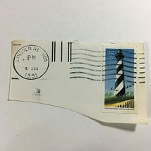 Vintage Jan 9, 1991 USED Stamp Cape Hatteras N.C. Lighthouse Lincoln NE A1 - $4.69