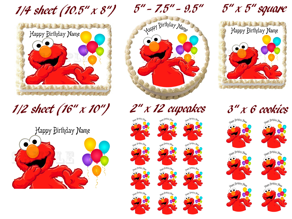 ELMO Edible cake topper image party decoration - Candles &amp; Cake Toppers