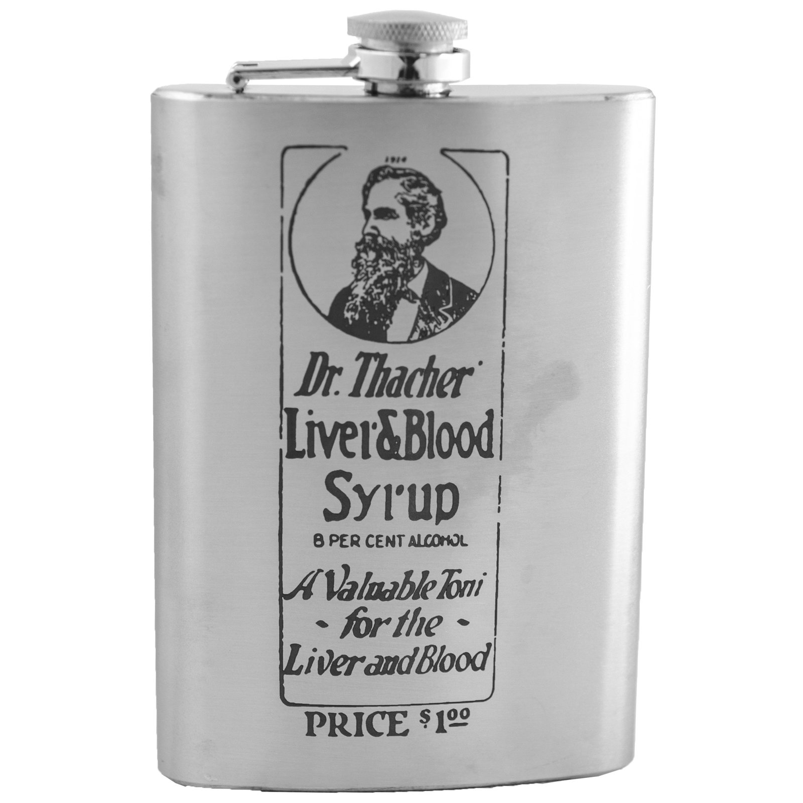 8oz Liver and Blood Syrup Flask Laser Engraved Other