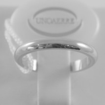 SOLID 18K WHITE GOLD WEDDING BAND UNOAERRE RING 4 GRAMS MARRIAGE MADE IN... - $554.98