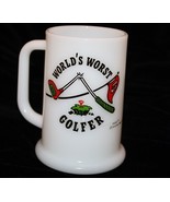 VTG Ziggy Coffee Mug WORLDS WORST GOLFER 1977 White Milk Glass Cup Tom W... - $9.72