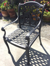 Outdoor dining chairs set of 6 cast aluminum patio furniture rust free image 2