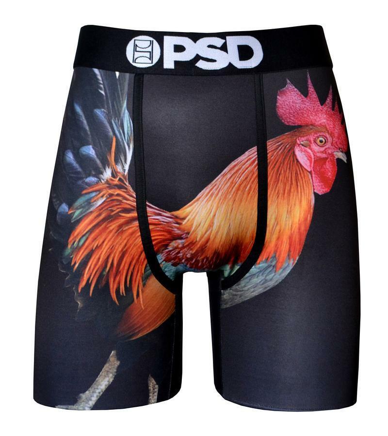 PSD Underwear Rooster Farm Animal Chicken Barn Mens Flex Boxer Briefs