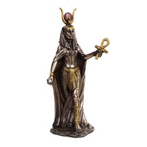 PTC 11 Inch Egyptian Hathor Mythological Goddess Bronze Finish Figurine - $48.50