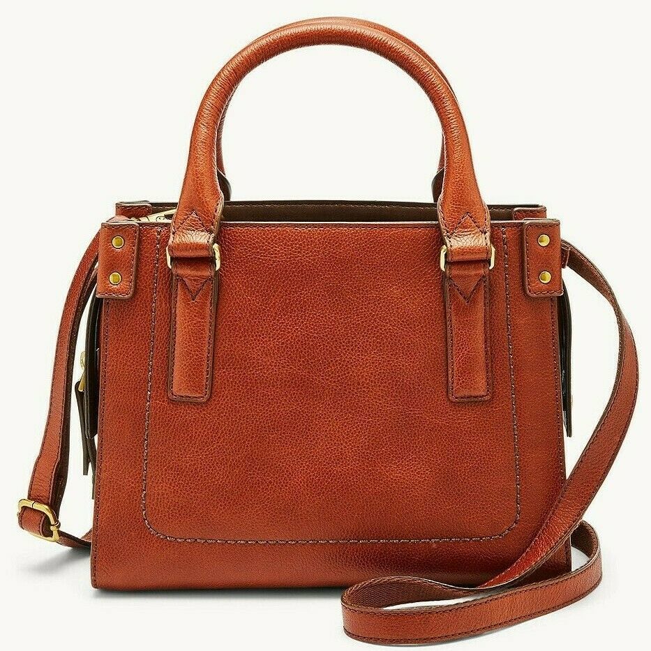 Fossil Claire Brown Leather Mini Satchel Crossbody Bag SHB2070213 NWT $198 FS