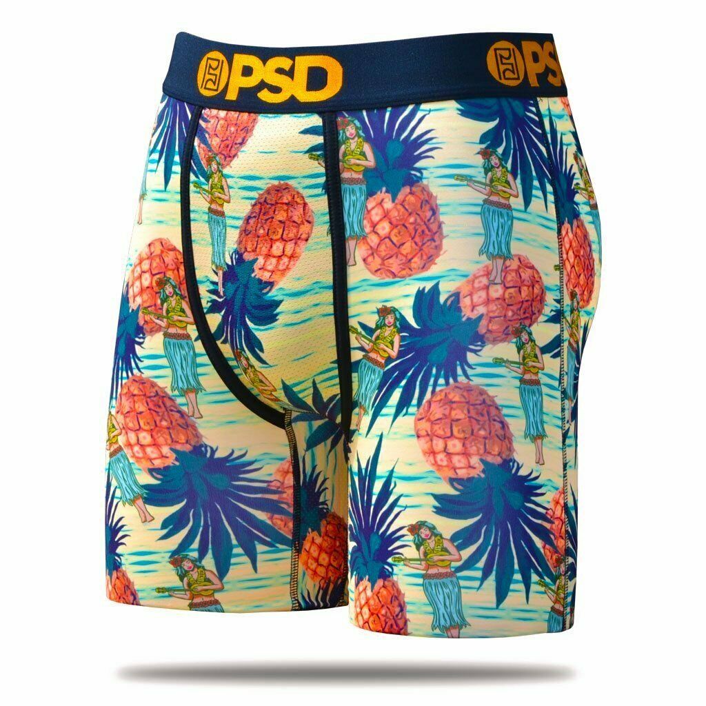 PSD Pineapple Hula Girls Tropical Hawaiian Mens Boxer Briefs Underwear