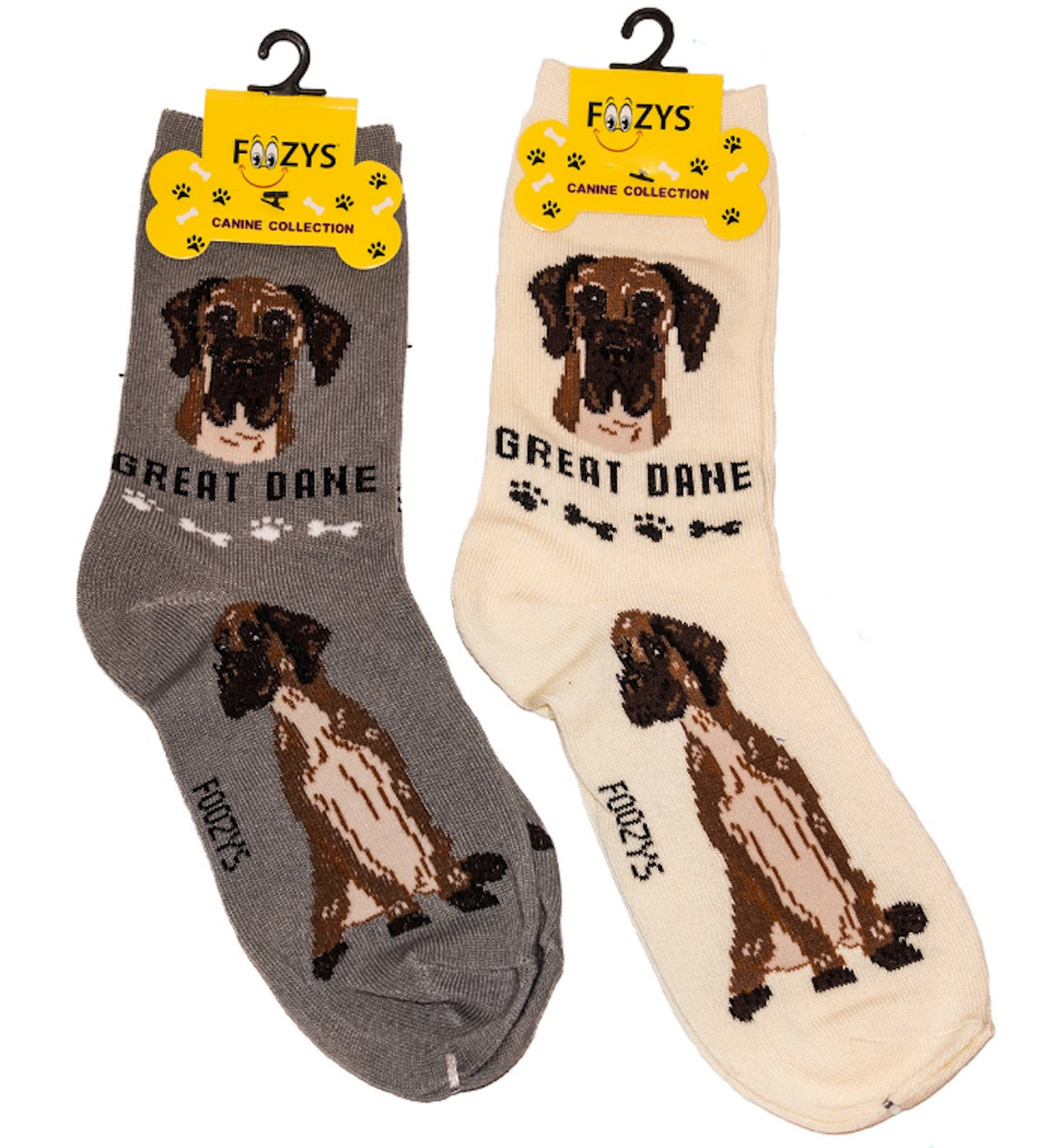 Great Dane Giant Dog Socks 2 Pairs Women's Foozys Canine Puppy Large Big Breed
