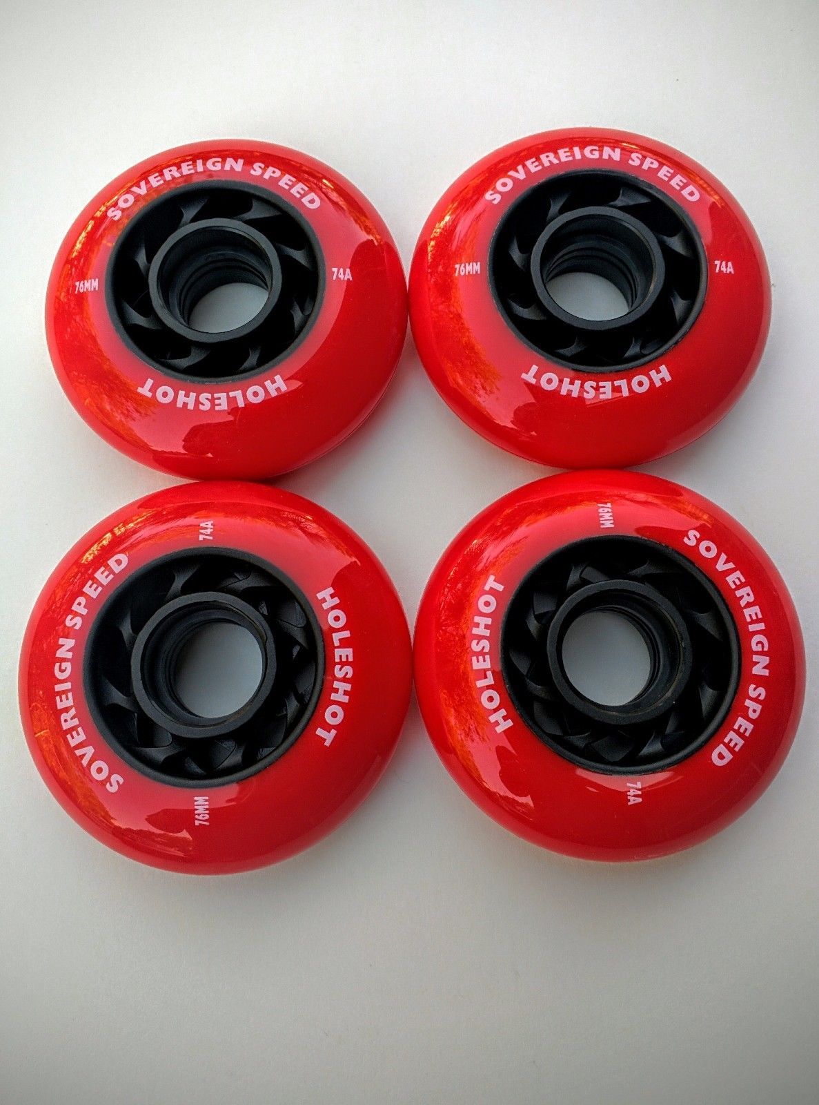 4 Pack 76mm Holeshot Inline Skate WheelsIndoor 74a XSoft roller blade hockey Wheels