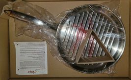 Ginny's Round Grill Frying Pan Cookware Silver New NIB image 3