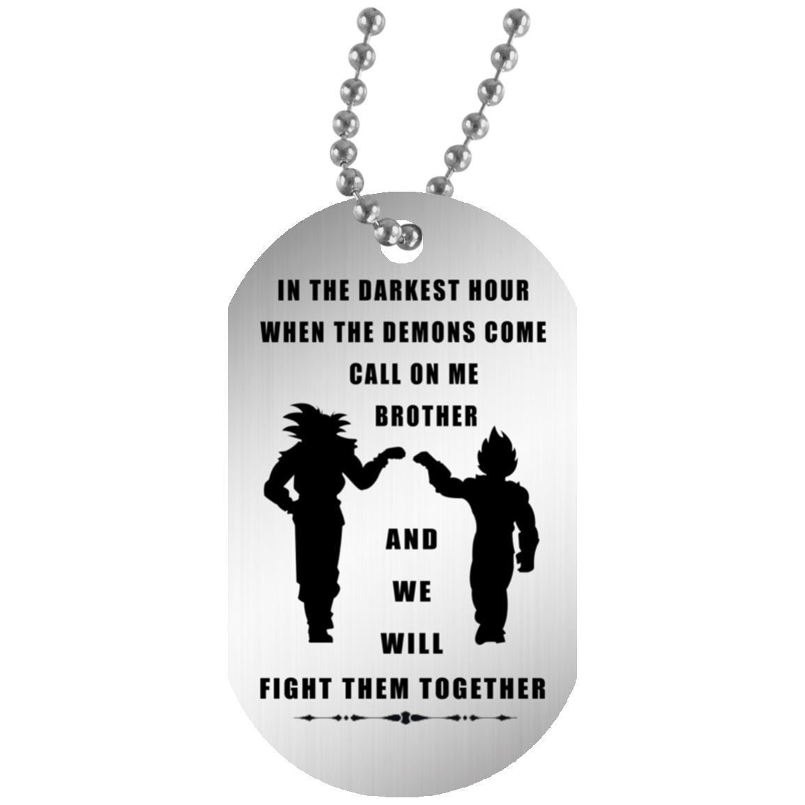 My Brother dog tag necklace - Son Goku vs Vegeta Fan Dragon Ball birthday gifts - Chains