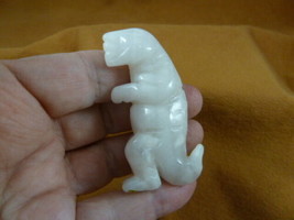 Y-DIN-TY-722 White Quartz T-REX Tyrannosaurus Dinosaur Gemstone Carving Figurine - $17.53