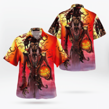 Scary Pumkin Hunter Black Cat Spooky Halloween Hawaiian Shirt - $26.95