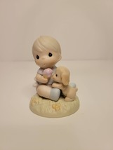 Precious Moments Dog and Baby Porcelain Figurine, 272493 Love is Sharing  - $15.83
