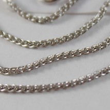 SOLID 18K WHITE GOLD SPIGA WHEAT EAR CHAIN 20 INCHES, 1.2 MM, MADE IN ITALY image 2
