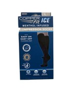 Copper Fit Ice Compression Socks Menthol Infused Unisex Black Large / XL - $9.95