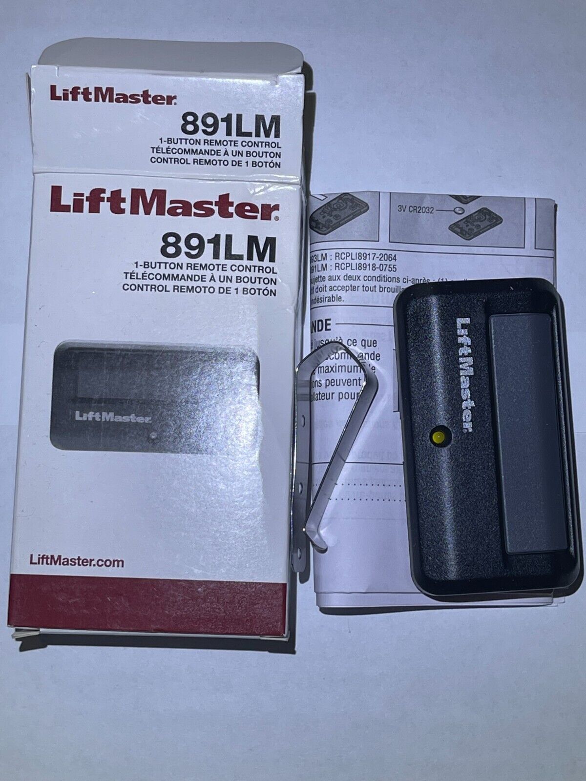 Liftmaster 891LM 310/315/390MHz Remote Control Opener Yellow Button ...