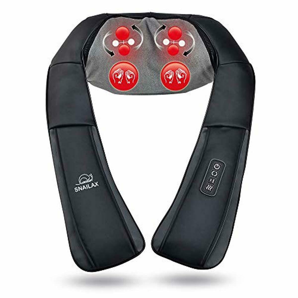 Snailax Shiatsu Percussion Neck And Shoulder Massager With Heat Deep