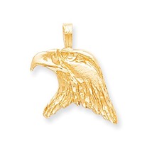 10K Yellow Gold Diamond Cut Eagle Head Pendant - $210.99