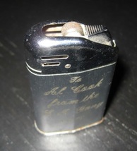 Vintage KAYWOODIE Silver Tone Engraved Gas Butane Lighter - $12.99