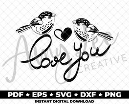 Love Birds Clip Art Design - $1.25