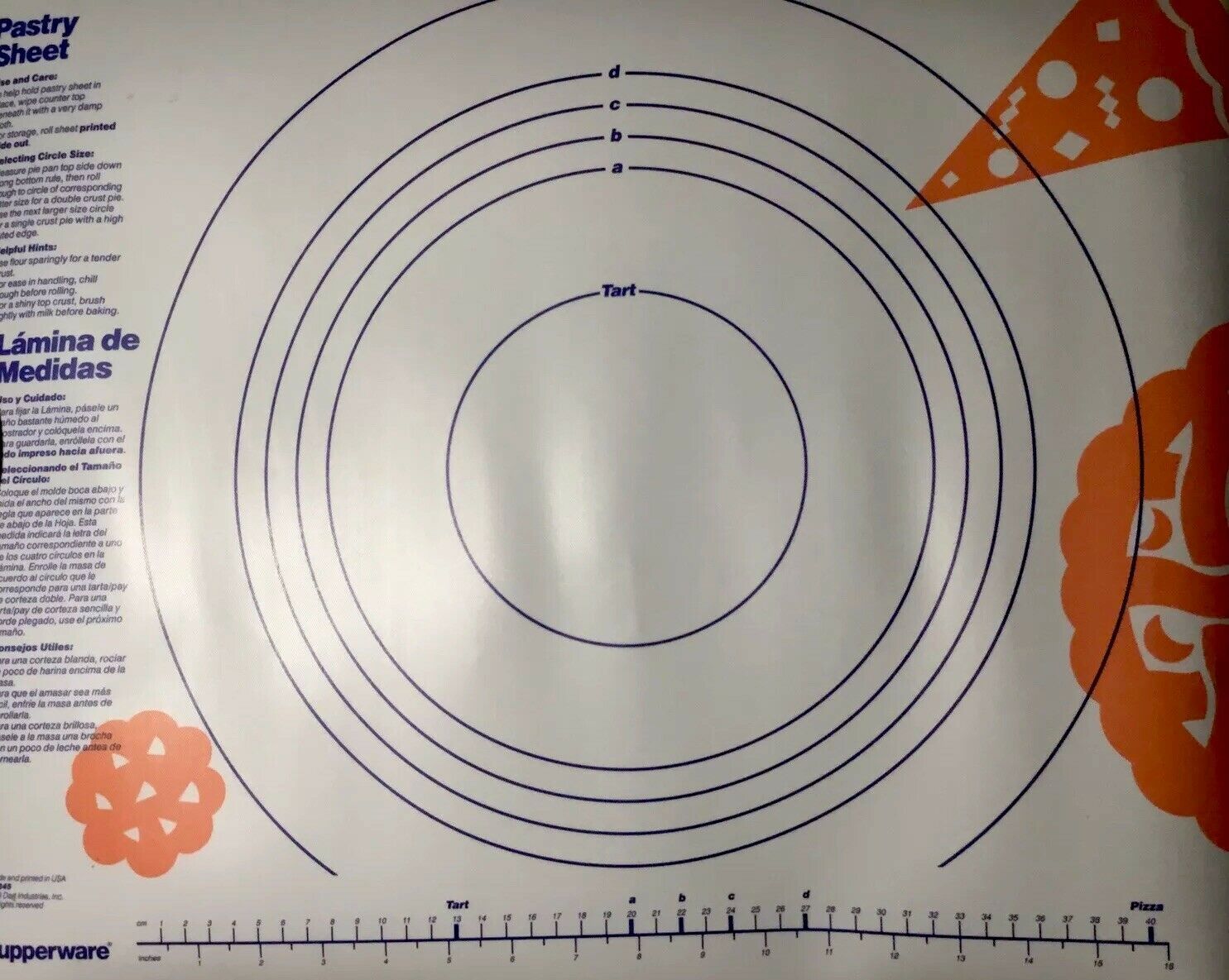 TUPPERWARE NEW VINTAGE PASTRY SHEET 35845 New Vintage Stock Other