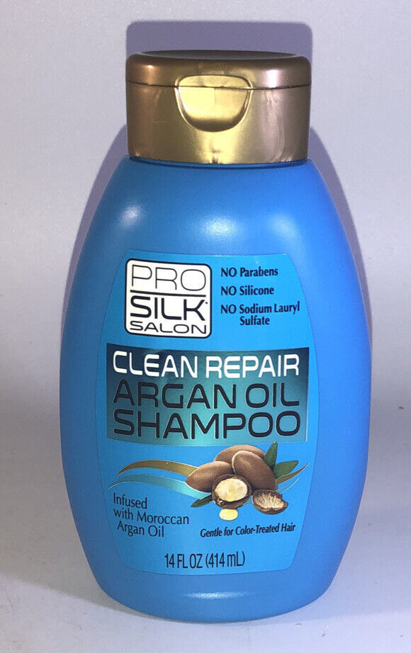 Pro Silk Salon Argan Oil Shampoo Clean & Repair With Moroccan 14 Oz-NEW-SHIP24