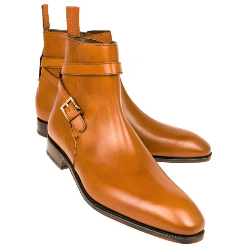 Optimal Tiger Color Plain Toe Round Strap Jodhpur Quality Leather Ankle Boots