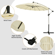 10 Foot Patio Offset Umbrella Market Hanging Umbrella for Backyard Poolside Lawn image 10