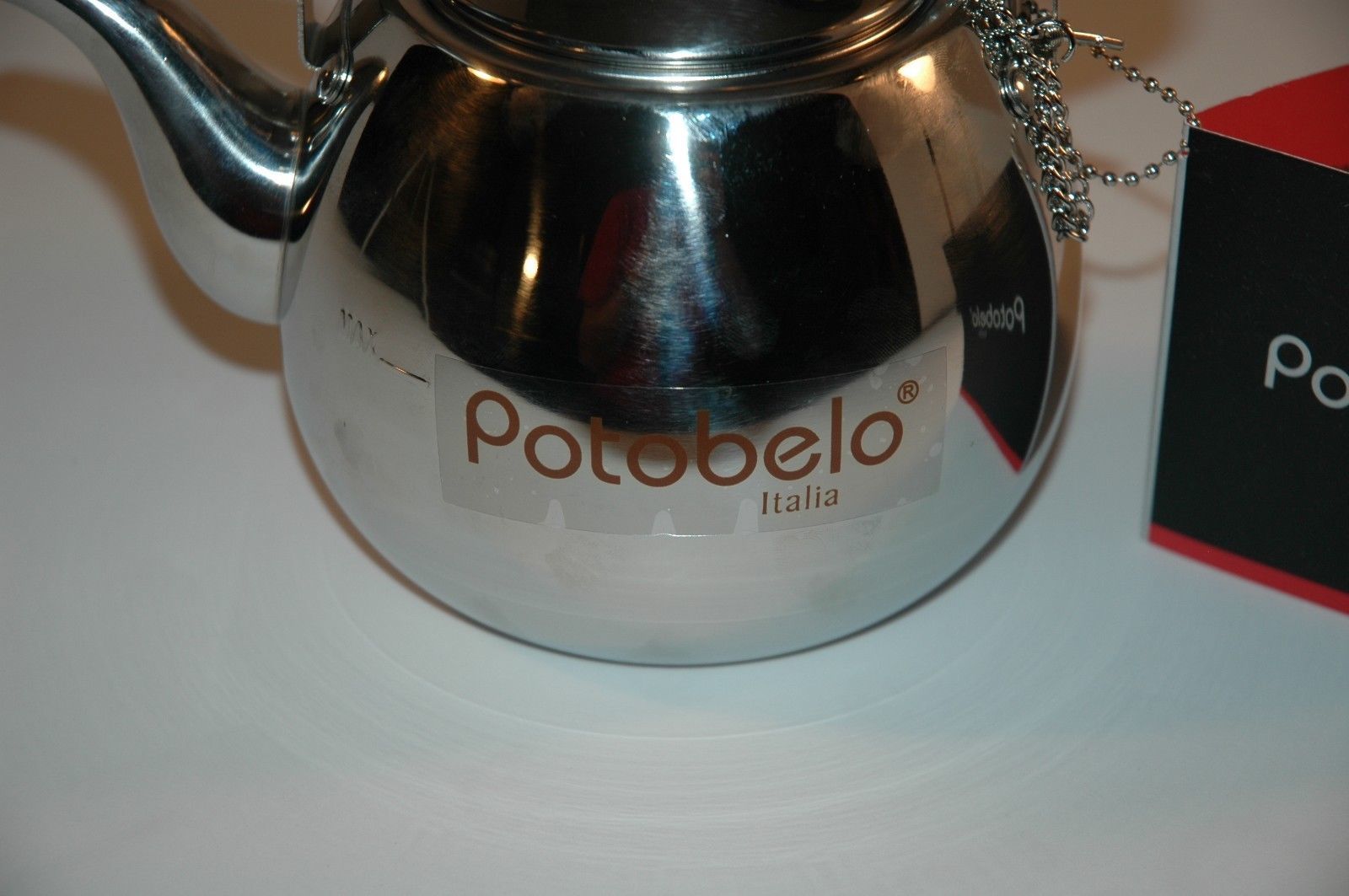 POTOBELO ITALIA MINI DURABLE STAINLESS STEEL TEA KETTLE + INFUSER NEW