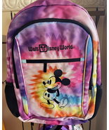 Walt Disney World Parks Mickey Rainbow Tie Dye TECH Backpack Bag USB NEW - $84.90