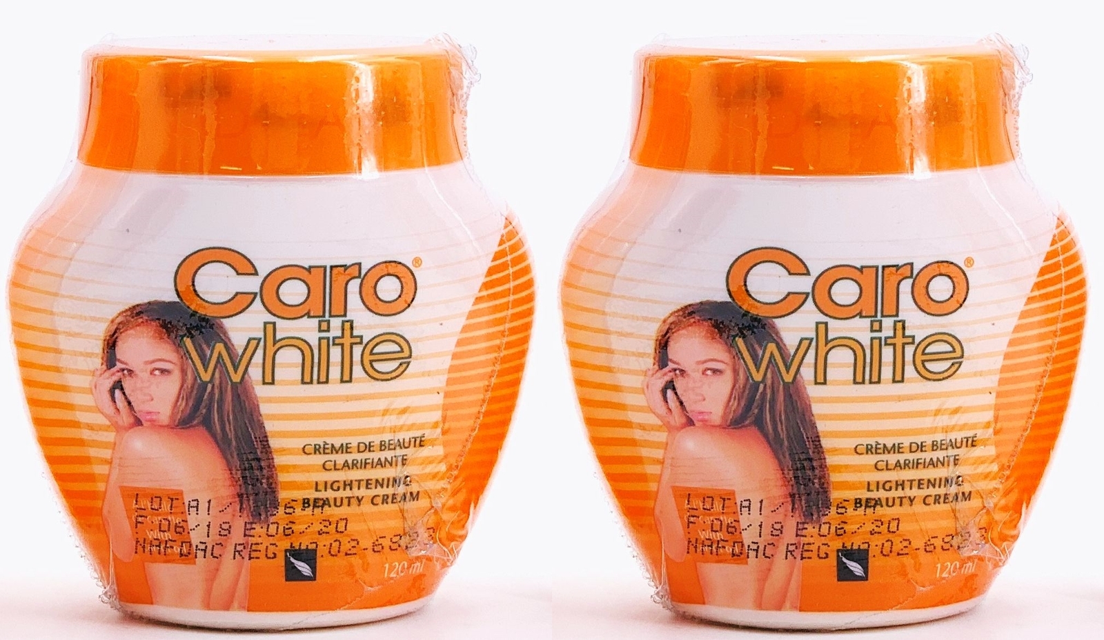 Caro White Lightening Beauty Cream with Carrot Oil 120ml (Pack of 2