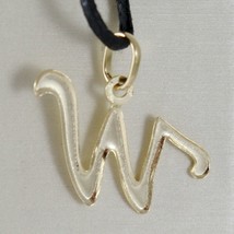 18K YELLOW GOLD PENDANT CHARM INITIAL LETTER W, MADE IN ITALY 0.75 INCHES, 19 MM image 2