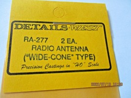 Details West # RA-277 Radio Antenna Wide Cone Type. 2 Each HO-Scale image 2
