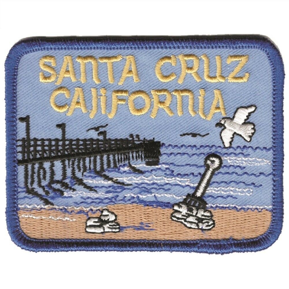 Santa Cruz Patch - Beach, Pier, Boardwalk, California Badge 3-7/16 (Iron on)