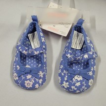 Gymboree Porcelain Doll Blue White Flower Floral Crib Shoes Baby Girl 0-3 1 01 - $19.79