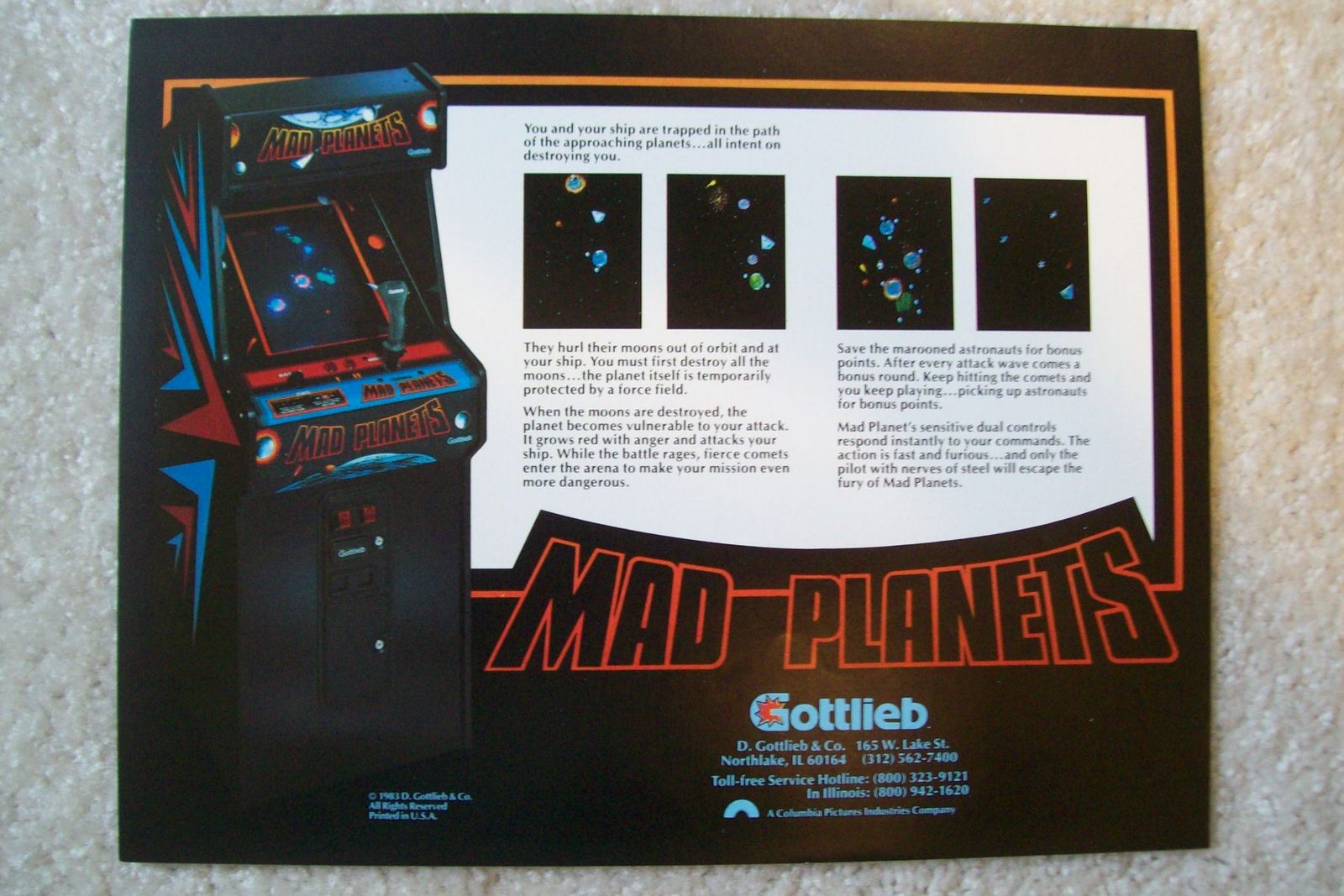 Original 1983 Gottlieb MAD PLANETS Arcade and similar items