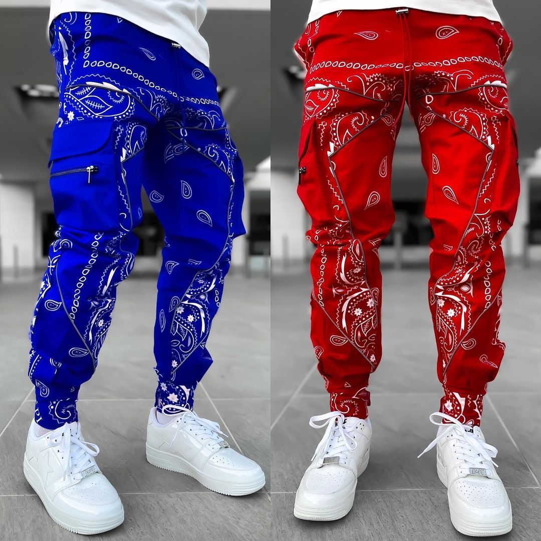 Multi-Pocket Bandana Pants