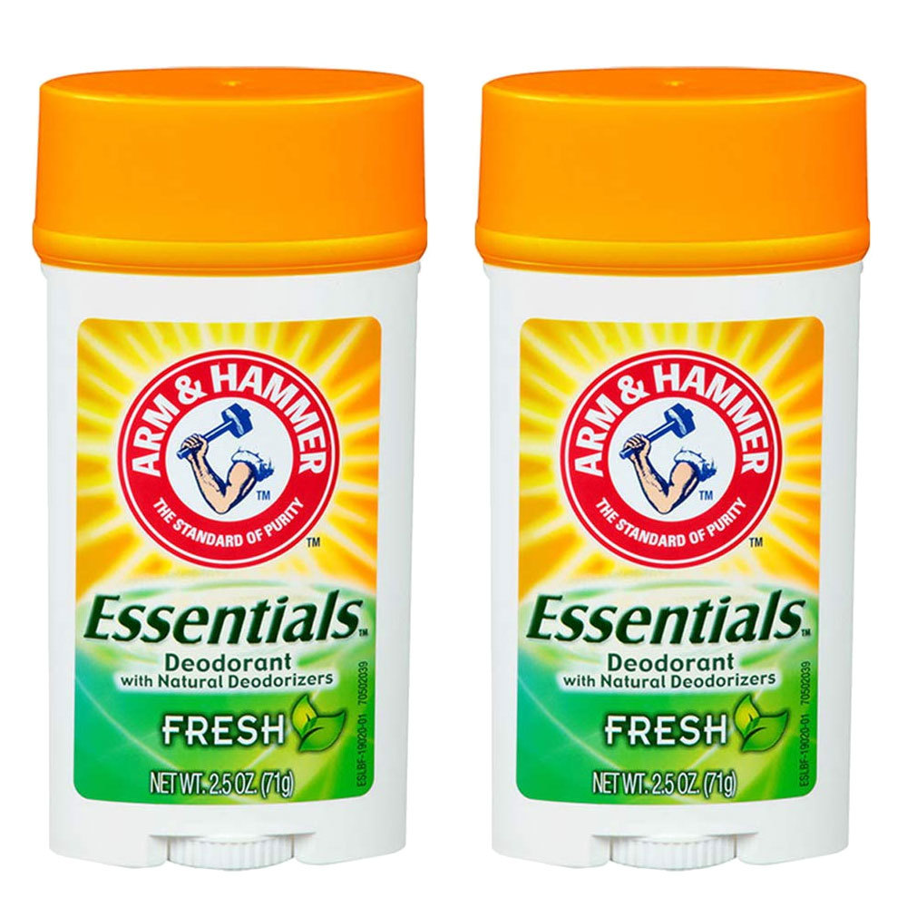 (2 Pack) NEW Arm & Hammer Essentials Solid Deodorant Clean Wide Stick 2.50 Oz