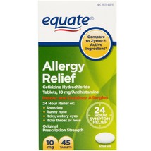 Equate All-Day Allergy Tablets, 10 mg, 45 Count - Allergy Fever..+ - $25.99