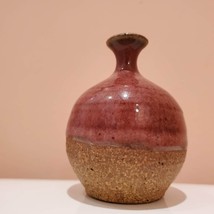 Studio Ceramic Vase, Vintage Signed Hand Thrown Clay Pot, Red Glaze, Art Pottery image 6