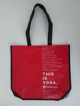 New LULULEMON This Is Yoga Red Reusable Shopping Gym Lunch Bag Large - $6.78