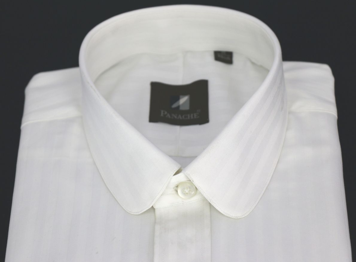 mens white club collar shirt