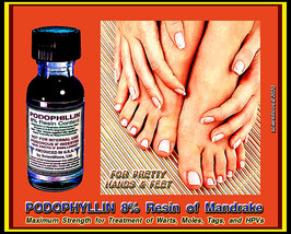 Pretty Hands &amp; Feet with Podophyllin Resin 15ml Herbal Wart, Mole, Acne ... - $19.00