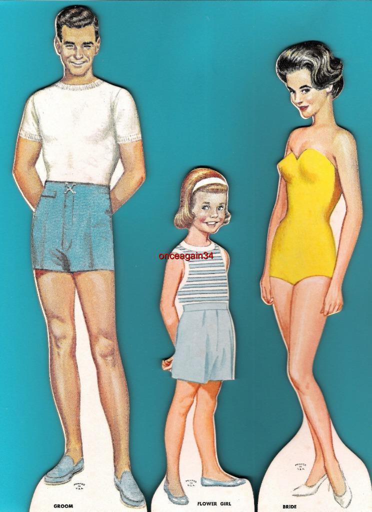 VINTAGE UNCUT 1963 TEEN TIME PAPER DOLLS~#1 REPRODUCTION~8 PAGES CLOTHING!