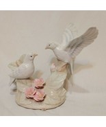 Birds with Pink Flowers Porcelain Figurine 5&quot; Arnart Royal Carlton 1989  - $28.99