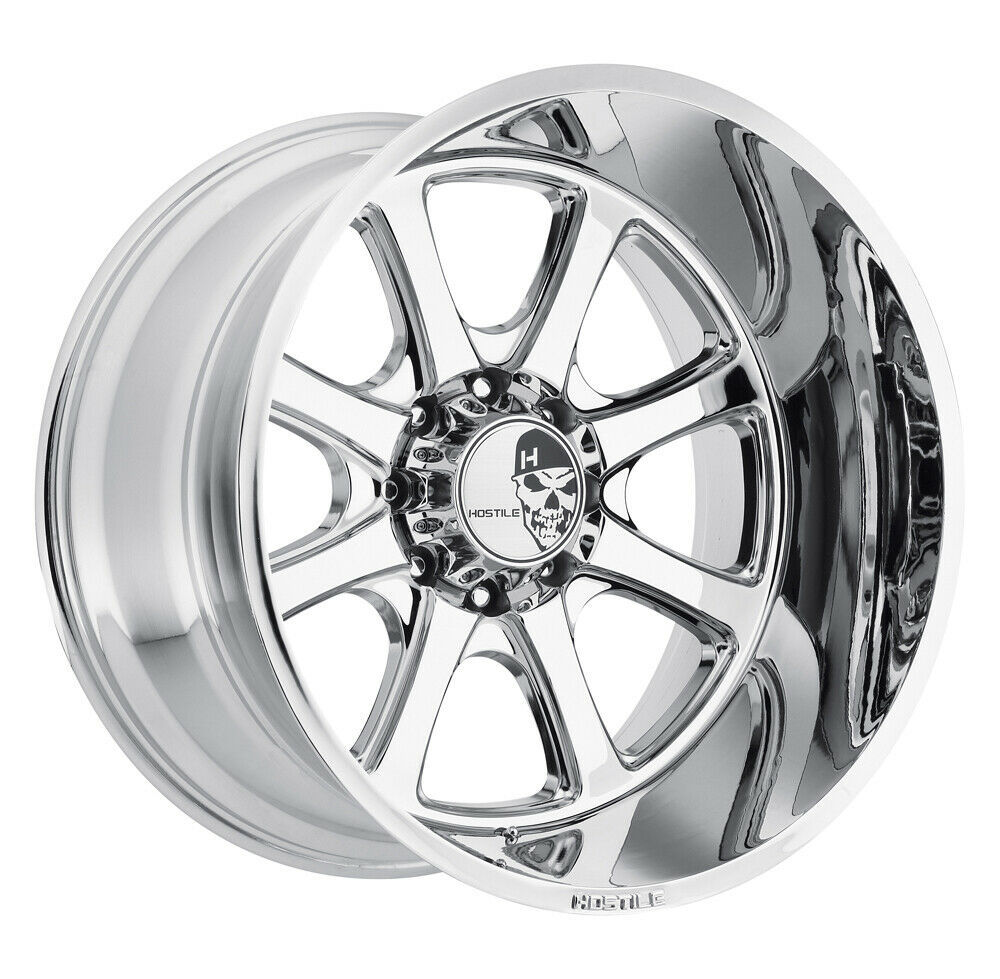 20x12 Hostile H105 Exile 8x6.5/8x165.1 44 Chrome Wheels Rims Set(4