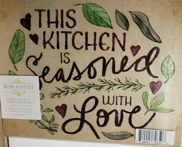 Glass Cutting Board & Serving TRAY,10x13",THIS Kitchen Is Seasoned With Love,Mr - $12.86