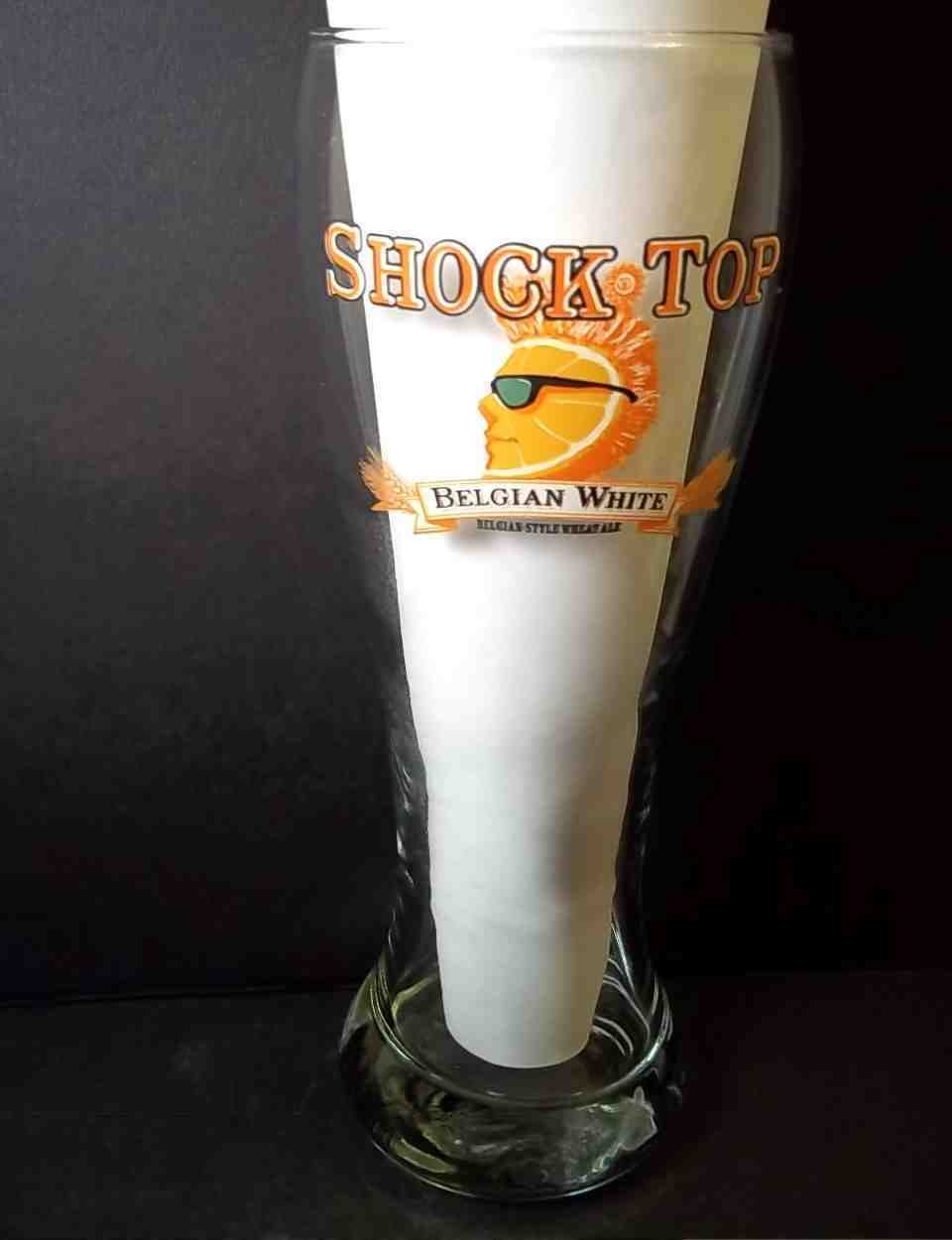 Shock Top pilsner beer glass Orange Slice Belgian White wheat ale 14 oz