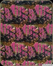 HOT PINK CAMO WOODS CAMOUFLAGE LUXURY FAUX FUR MEDIUM WEIGHT BLANKET 70"x90" NEW