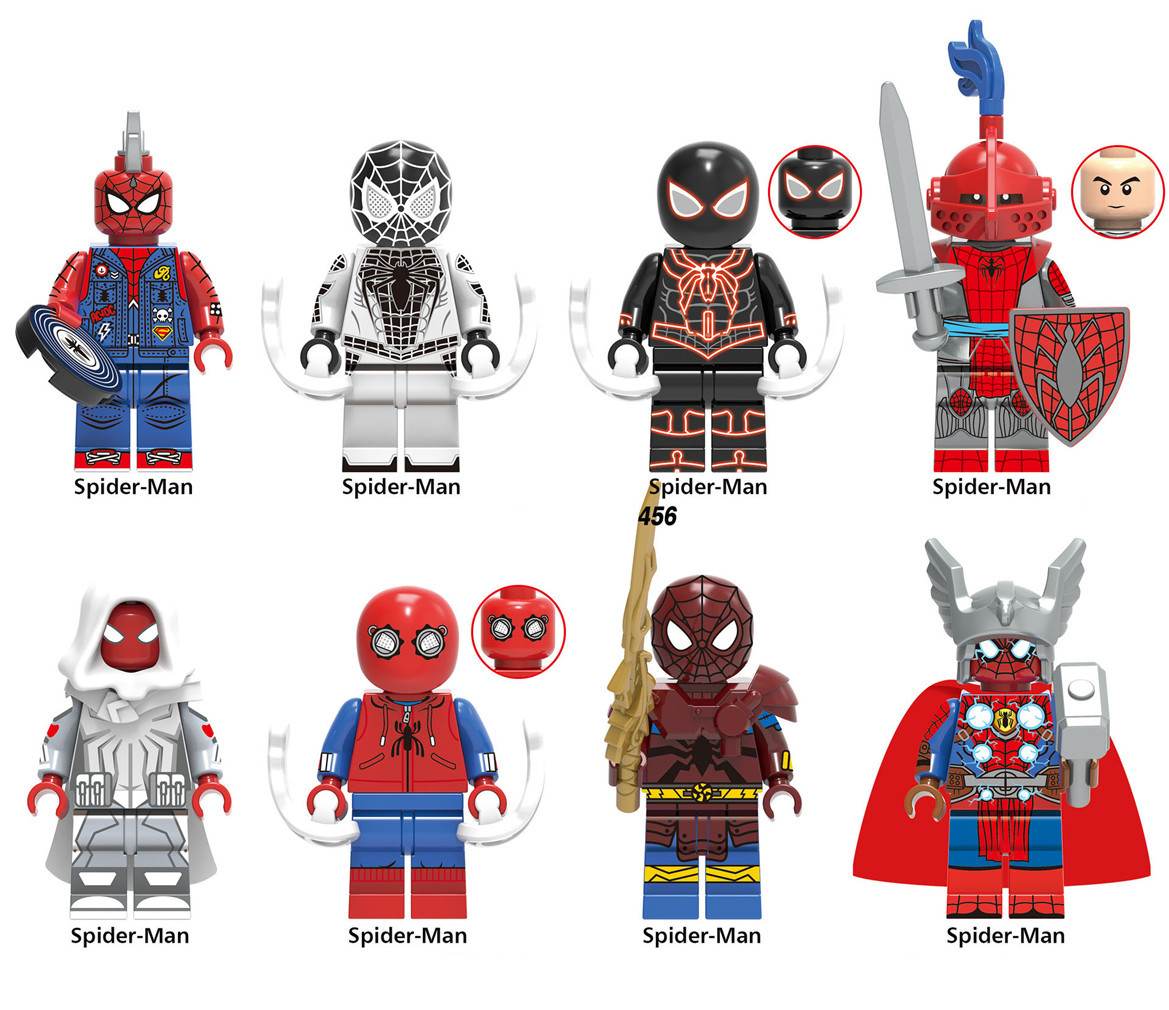 8 Different Styles of Spider Man Collection MOC Minfigure Toys for Collectors